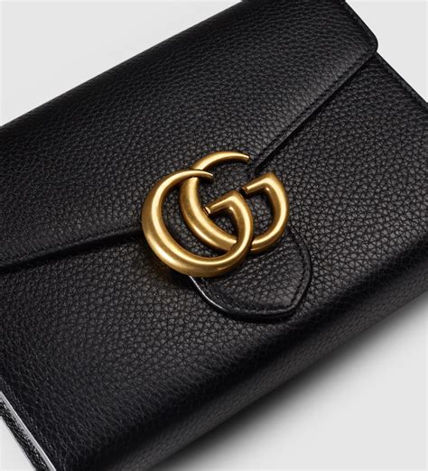 gucci wallet men's black soho pebbled leather|Gucci marmont leather wallet.